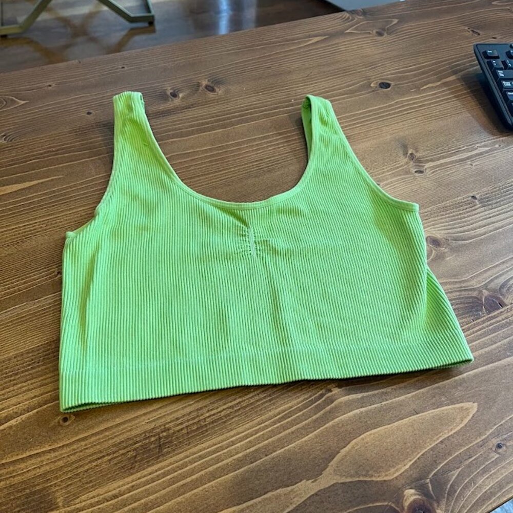PAC Pacsun Green Ribbed Crop Top - Size Small